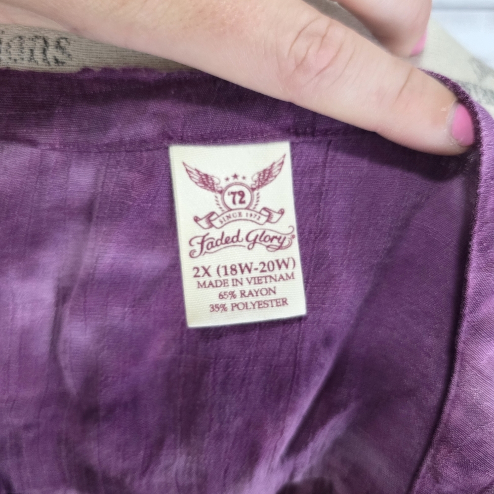 Faded Glory Tie-Dye Purple Sleeveless Blouse - Picture 5 of 7